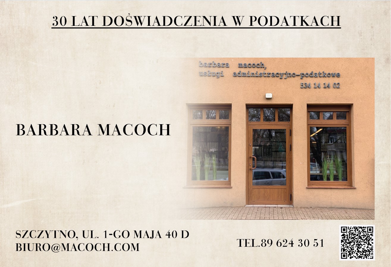 BARBARA MACOCH, USŁUGI ADMINISTRACYJNO-PODATKOWE - księgowość SZCZYTNO księgowość SZCZYTNO